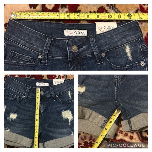 NWT GUESS Monet Cuff, Mid-Rise, Distressed Denim Jean Shorts 25 - Picture 10 of 10